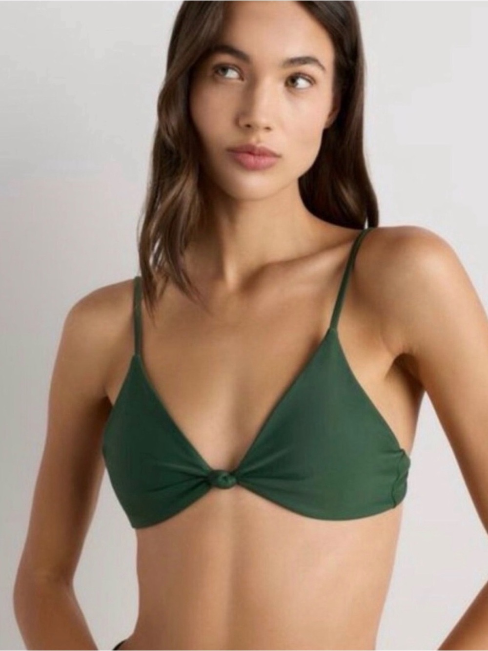 NWT Quince Italian Knotted Bikini Top Palm Green New MEDIUM